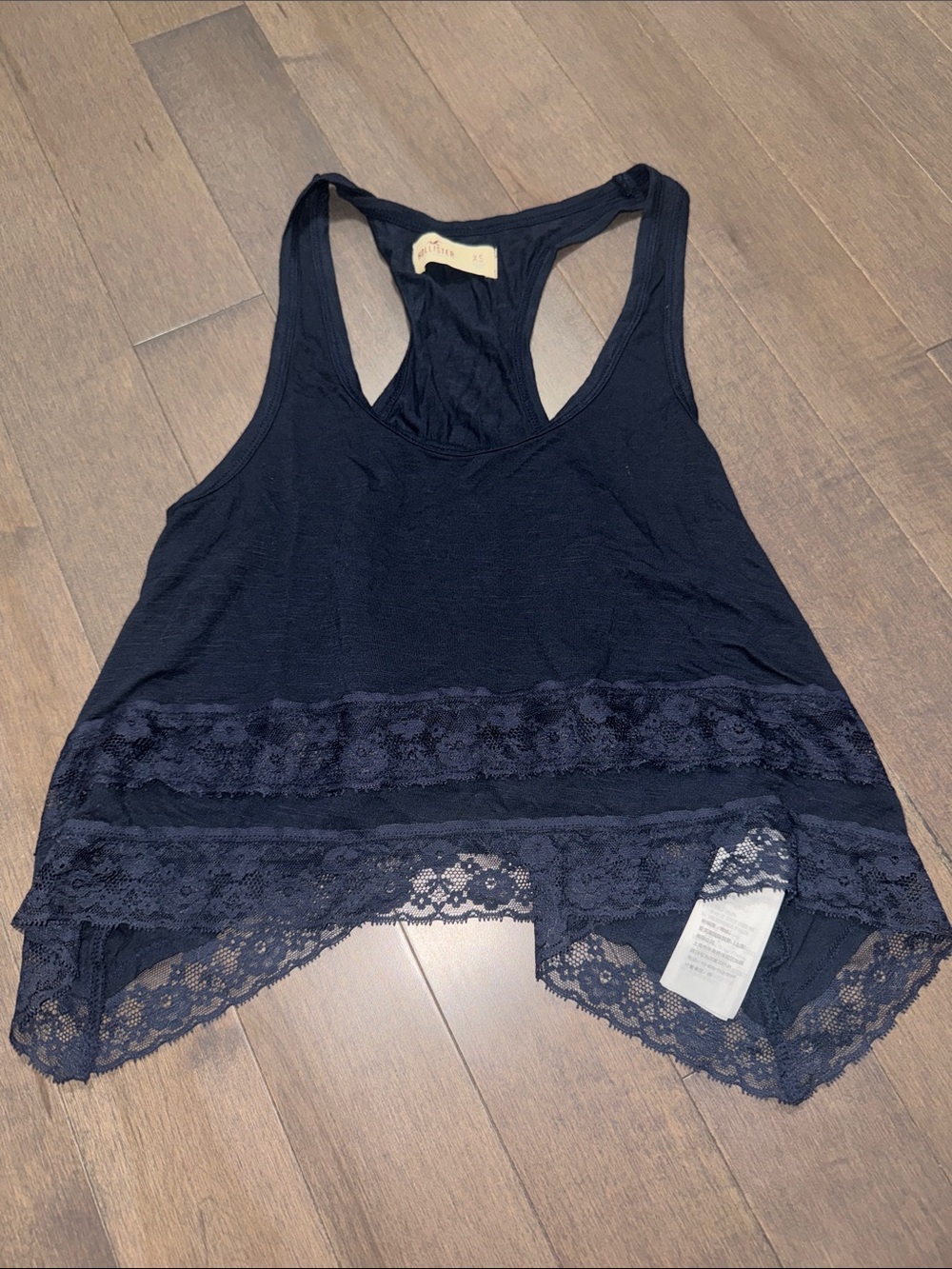 Hollister Black Lace-Trim Racerback Tank